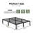 14" Black Metal Bed Frame No Box Spring Heavy Duty Tall Platform Bed Frame-1235163647