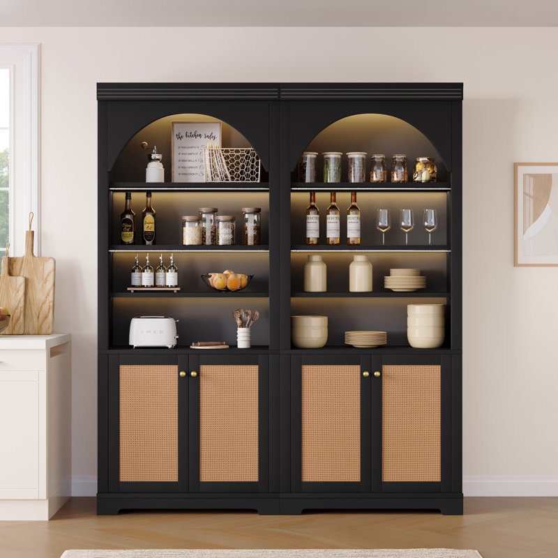 70.8'' Kitchen Pantry, Noir et brun