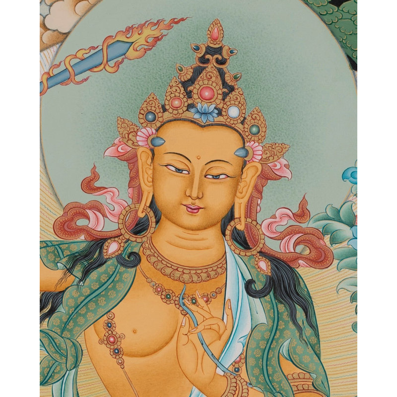 Manjushree Thangka (Brocadeless Thangka)