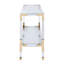 Lucen Glass Console Table With Gold Accents