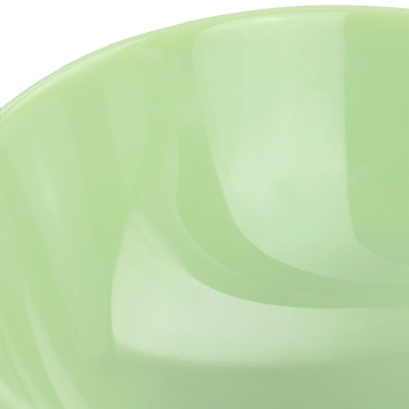 Jade Green Glossy Jadeite Glass Serving Bowls, Set of 2