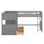 Lit superposé avec lit mezzanine attaché, avec deux tiroirs-839412697