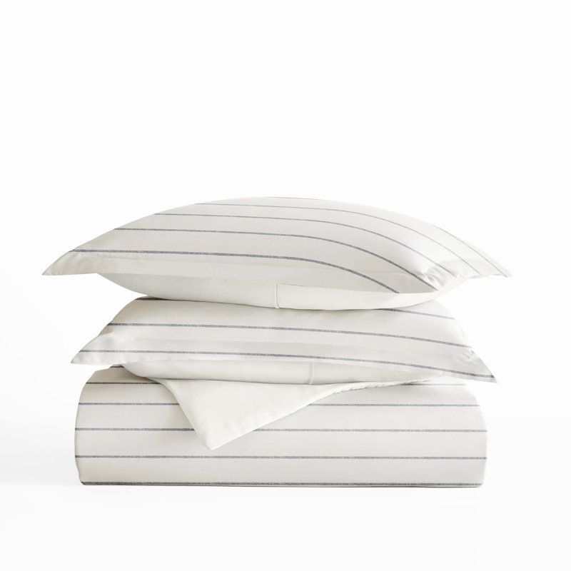 Patterned Ultra Soft 3 Piece Duvet Cover Set - Serenity, Harbor Stripe Ivory, Twin/TwinXL