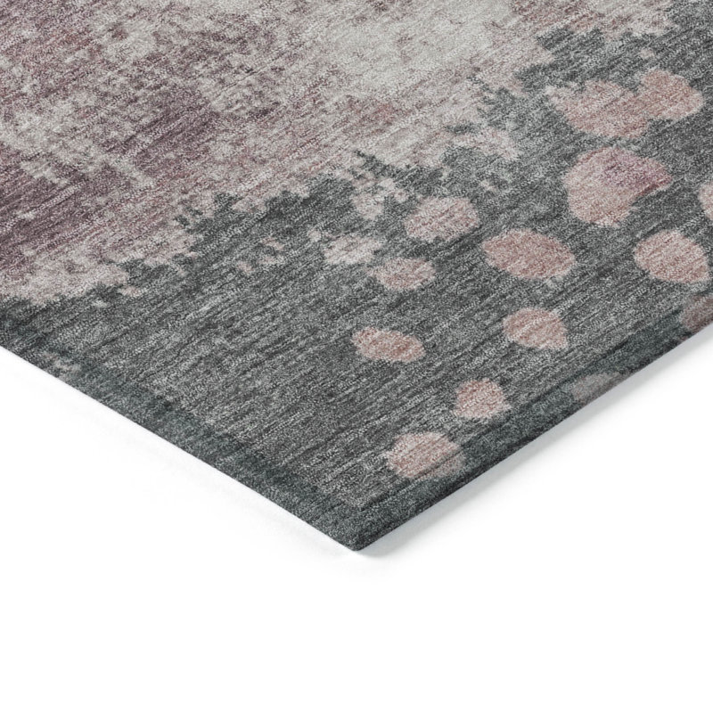 Machine Washable Indoor/Outdoor Xhevrie Blush Rug, Rectangle 2'6" x 3'10"