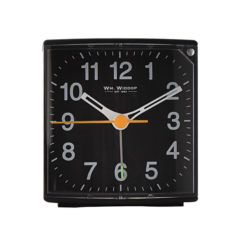 Analogue Quartz Movement / Crystal Alarm Tabletop Clock, Black