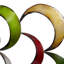 Décoration murale abstraite multicolore en métal festonné