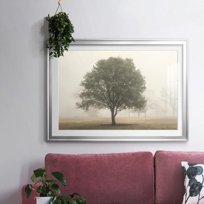 Arbres dans le brouillard I, H 27 po x l 39 po x P 1,5 po, Argent