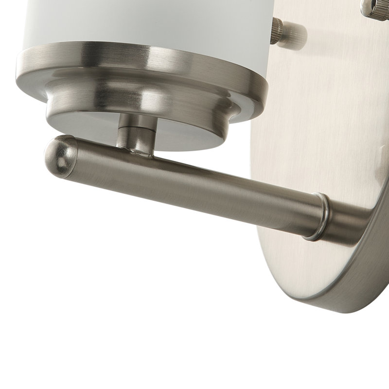 1-Light sand nickel dimmable glass wall lamp, Nickel