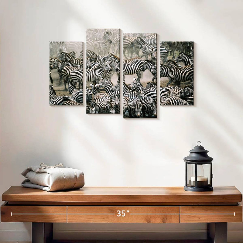 Zebra Herd, 14" H x 24" W