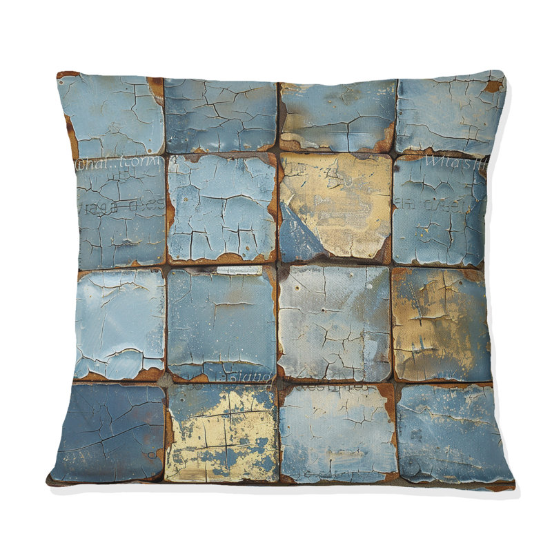 Coussin Blue and Gold, Carrée, H 18 po x l 18 po