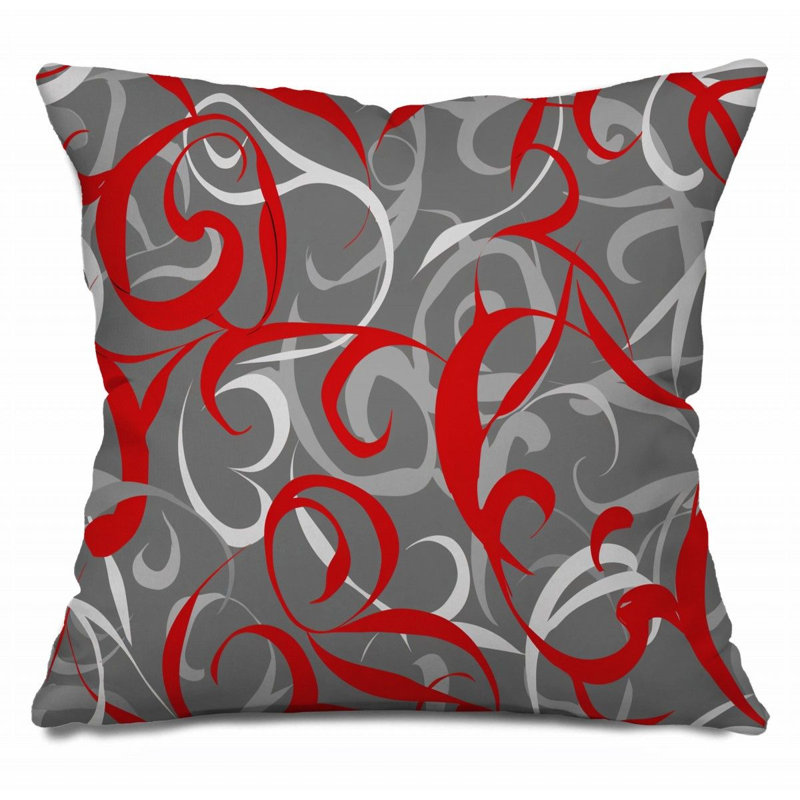 Coussin Swirl, sergé de coton Art_12389, H 14 po x l 14 po