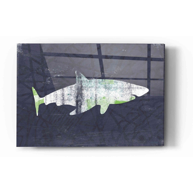 'Shark I' by Linda Woods, Acrylic Glass Wall Art, 16" H x 24" W x 0.12" D