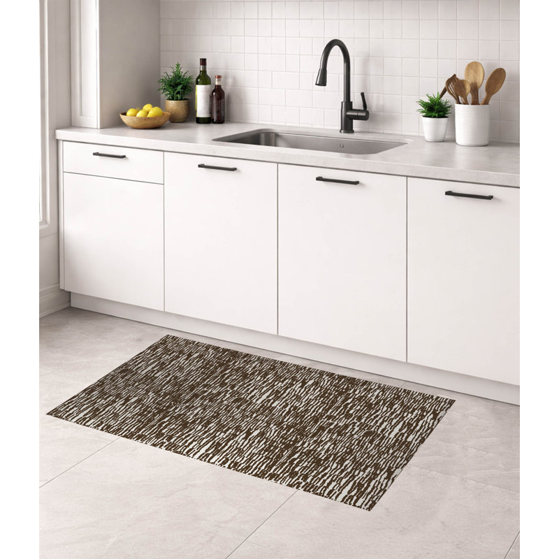 Tapis de cuisine Strands, Rectangle 3' x 5', Mocha Brown Geometric