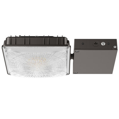 Led Canopy Light With Emergency Battery Backup, Wattage & CCT Selectable 30w/45w/65w, 4000k/5000k, Ul Dlc Commercial Outdoor Ceiling Light For Gas Station, Parking Garage, Carport, 120-277v