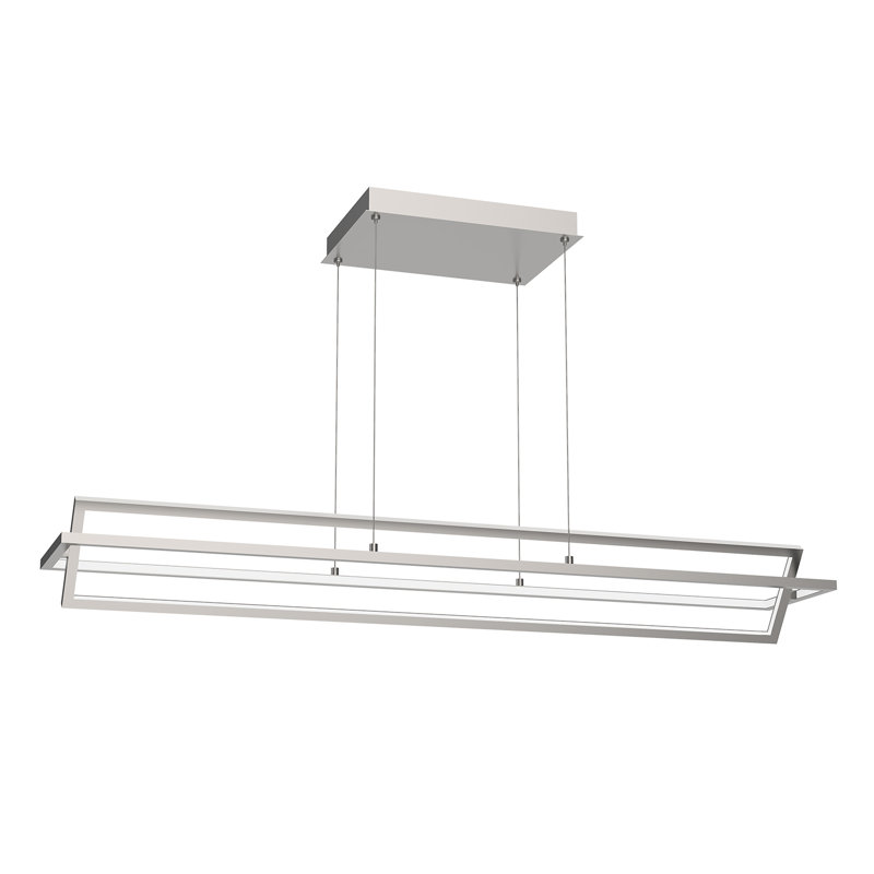 Mondrian 2 - Light LED Pendant, 6.75" H x 47.25" W x 9.875" D, Brushed Nickel