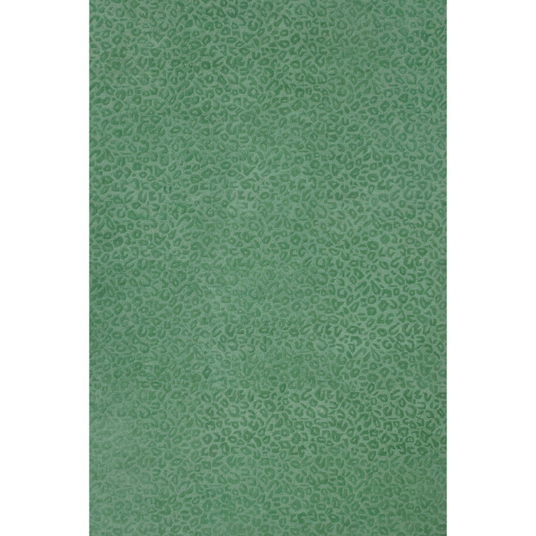 Leopardess Jade Green Hand-Tufted Responsible Wool Rug