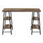 Bureau d'ordinateur, bureau personnel, ordinateur portable, tablettes de rangement, L 48 po, bureau, brun, métal, contemporain, moderne