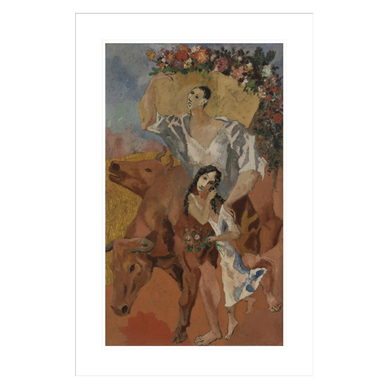 Composition: The Peasants par Pablo Picasso, impression giclée sur cadre, H 29,5 po x l 20 po