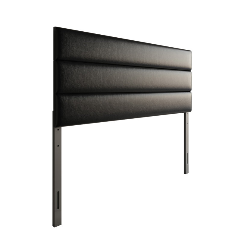 Tête de lit tapissier Lasley, Noir, Grand