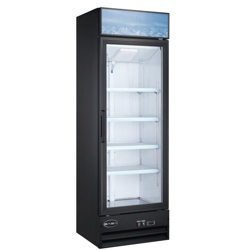 Black Glass Door Commercial Merchandiser Refrigerator, 26''