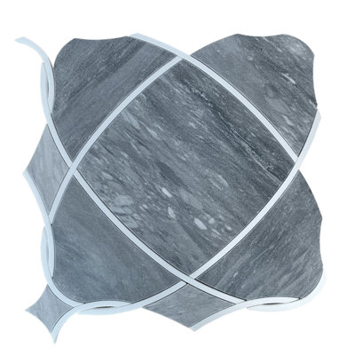 Carreau de mosaïque de plancher et de mur à jet d'eau poli 12 po x 12 po Astral Gray (1 pied carré / pièce)