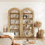 70.86" Tall 5-Tier Teak Arched Bookshelf