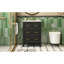 Meuble-lavabo de 24 pouces avec lavabo en céramique, 3 tiroirs, structure en bois massif, design rétro, meuble-lavabo simple à tiroir de 24 po et finition noire, trous de robinet pré-percés-199887449-199887452
