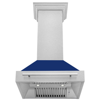 ZLINE 30 in. Satin Steel Wall Mount Range Hood and Stainless Steel Handle