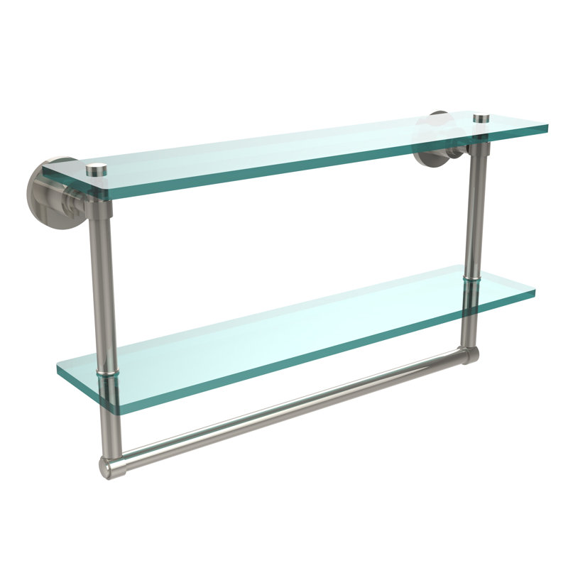 Arviso 2 Piece Tiered Shelf with Towel Bar, Matte Gray