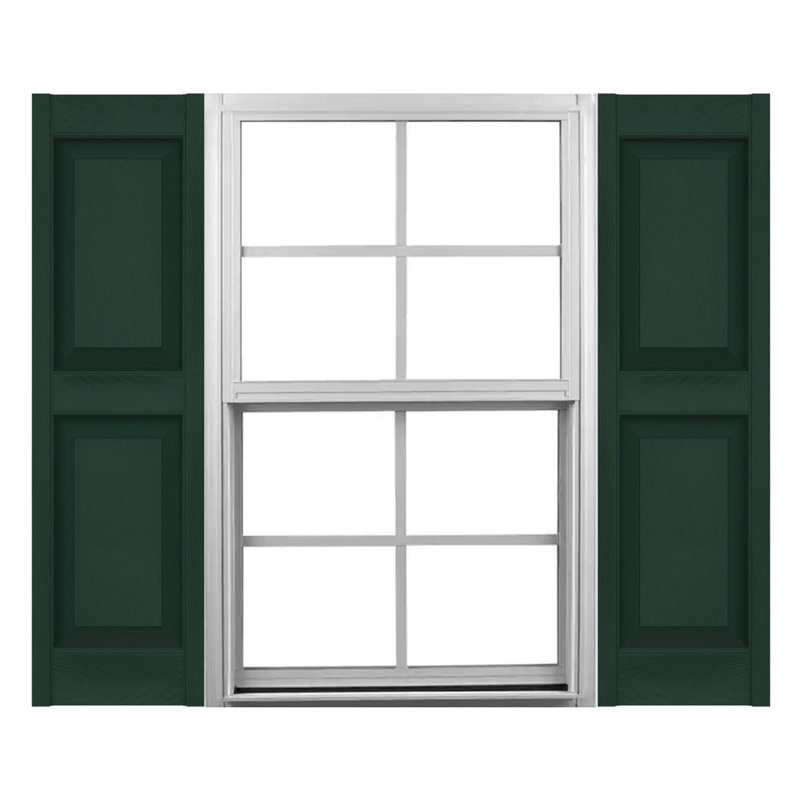 Paire de volets doubles Mid-America en vinyle de taille standard Williamsburg, Vert minuit, 39", 14"