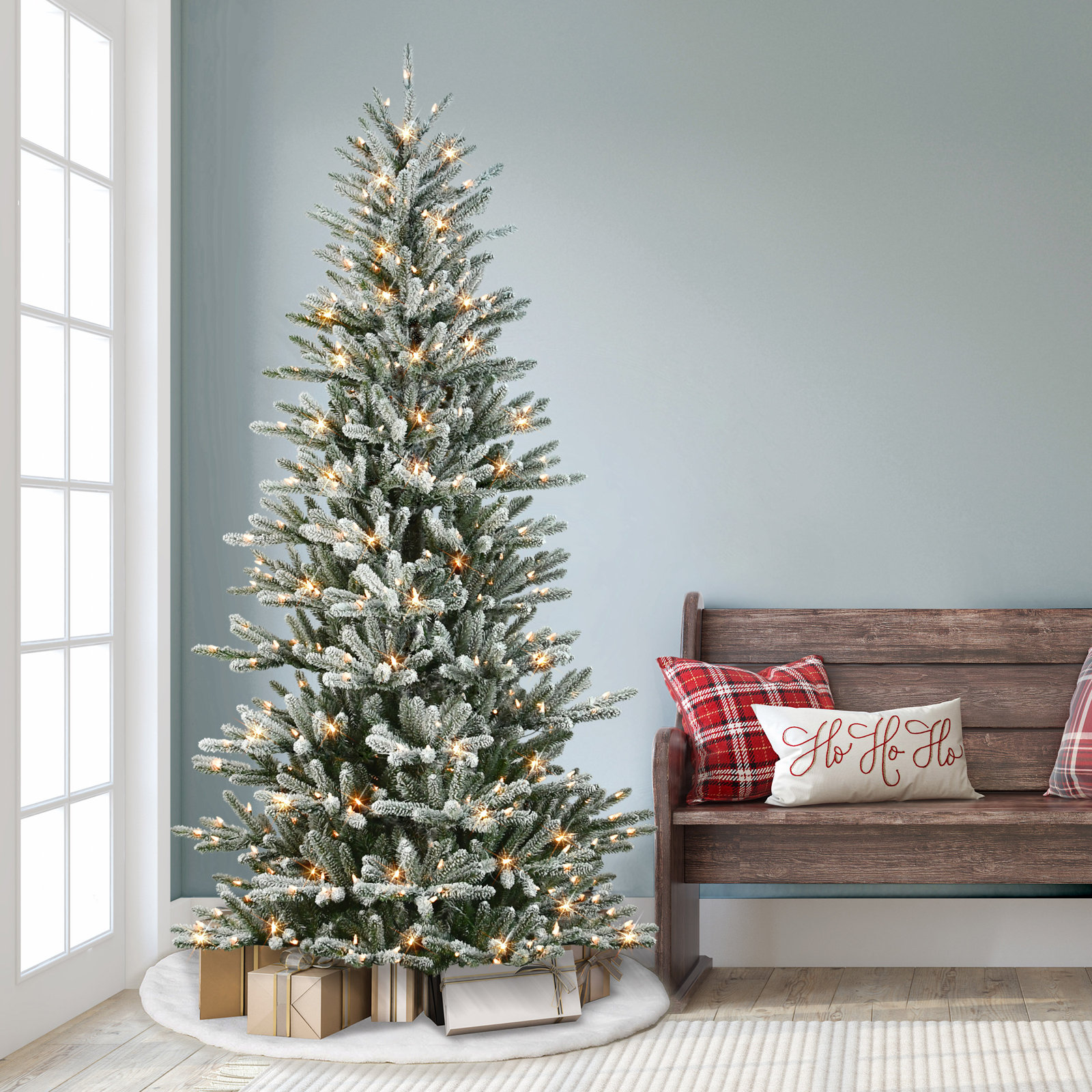 Lighted Artificial Spruce Christmas Tree
