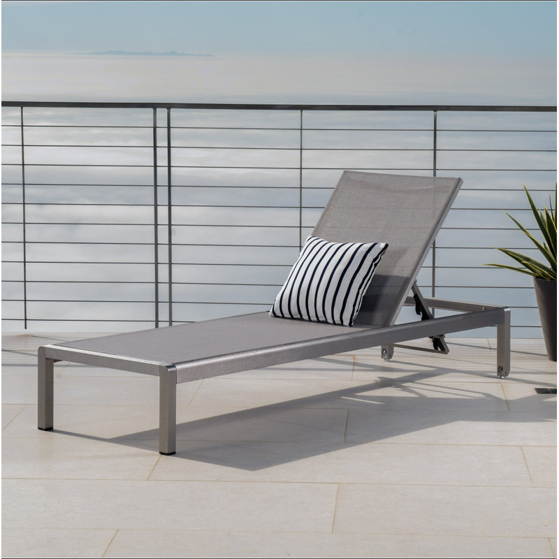 Chaise longue Cape Coral Kd, Gris clair