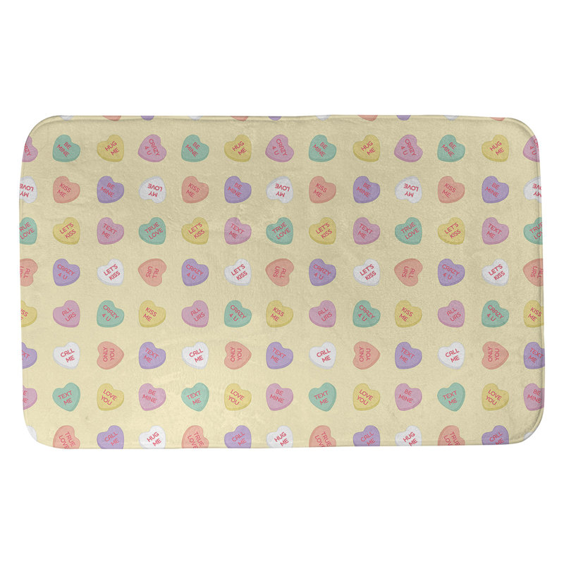 Bath Rug, 24" W x 17" L, Yellow/Pink/Green