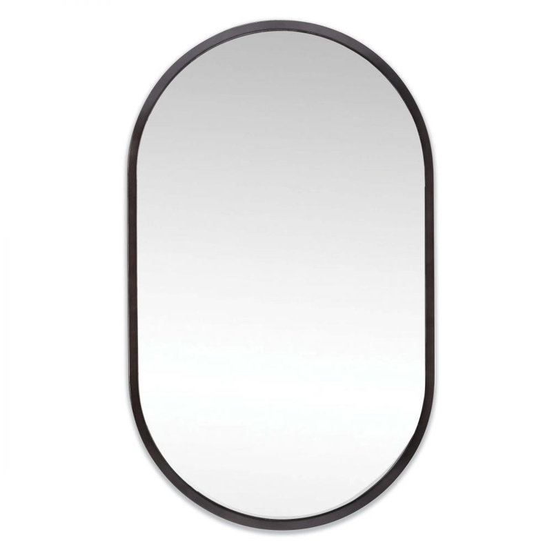 Canal Stainless Steel Wall Mirror, Blackened Steel