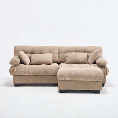 Deep Seat Sectionals Wood Frame Modern L Shaped Sofa For Home