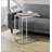 Weathered Accent Table,Extendable table,Side Table,Oak And Chrome Finish