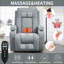 Fauteuil inclinable électrique inclinable avec massage 8 points, chaleur lombaire, port USB, porte-gobelets | Capacité de 350 lb | Gris | Métal Bois-1678331696