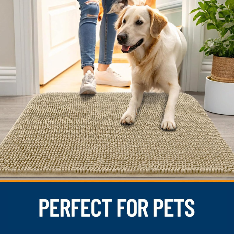 Tapis de porte absorbant antidérapant, Beige, 48" x 30"