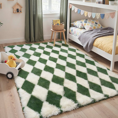 Plaid Machine Printed Area Rug