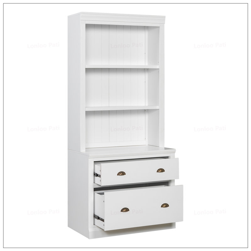 Bibliothèque de rangement haute avec éclairage DEL