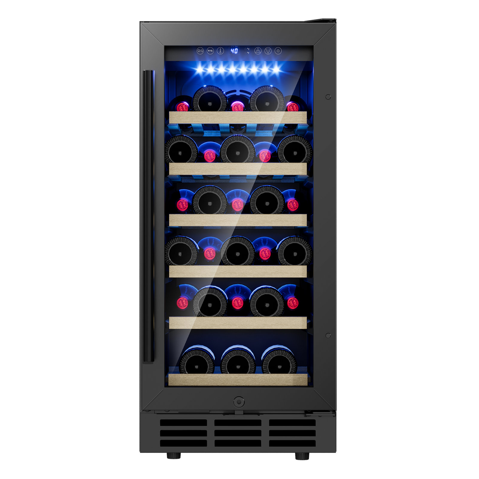 Euhomy 15 Inch 28 Bottles Under-Counter Refrigerators, Single Zone Wine Fridge, Wine Refrigerator Digital Temperature Control, Freestanding Wine Chill | Fridge.com