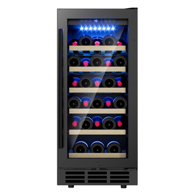 Euhomy 15 Inch 30 Bottles Under-Counter Refrigerators, Single Zone Wine Fridge, Wine Refrigerator Digital Temperature Control, Freestanding Wine Chill on Fridge.com