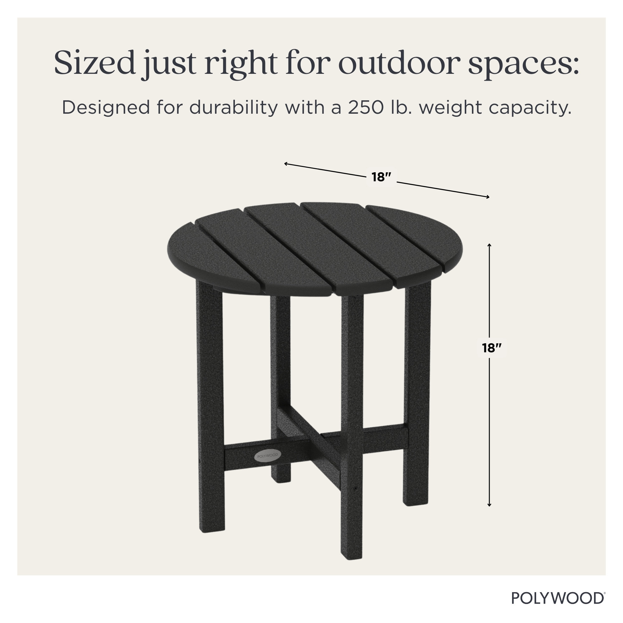 POLYWOOD Round 18" Side Table, Green