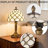13.4-Inch H  Antique Brass Yellow Beaded Tiffany-Style Table Lamp, Bedside Night Lamp