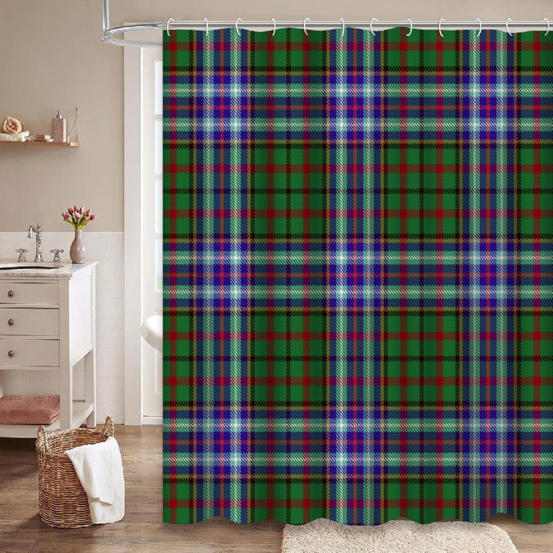 Rideau de douche Tartan, L 72 po x l 84 po
