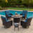 4 Person Outdoor Rocking Swivel Chair Set With Removable Cushions ,Coffee Table And Round Outdoor Fire Pit Table 40,000 BTU-111924455