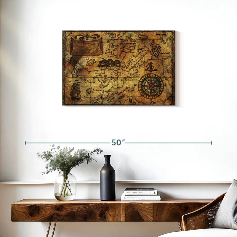 Aliaz Treasure Map, 20" H x 30" W
