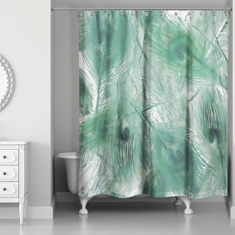 Rideau de douche simple Perine, Vert