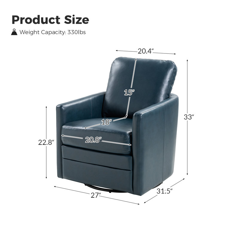 Fauteuil demi-tonneau pivotant de 27,8 po Amany, Vert foncé