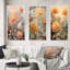 «Blooming White Orange Orange», art mural 3 pièces Wildflowers-770136923-770136925